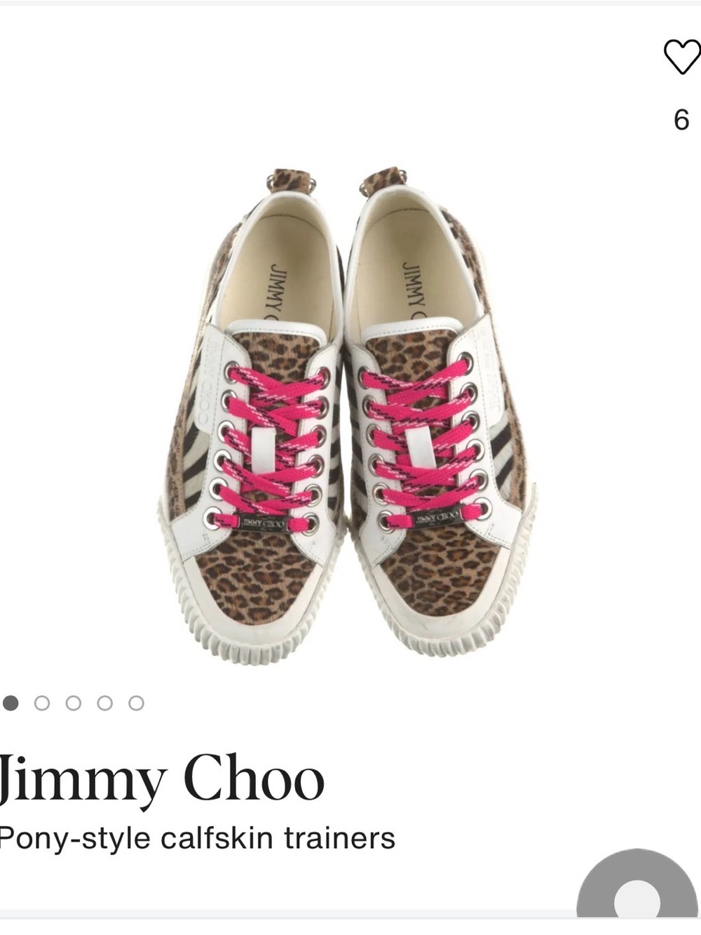 Jimmy Choo Leopard Print Sneakers with Hot Pink Laces
